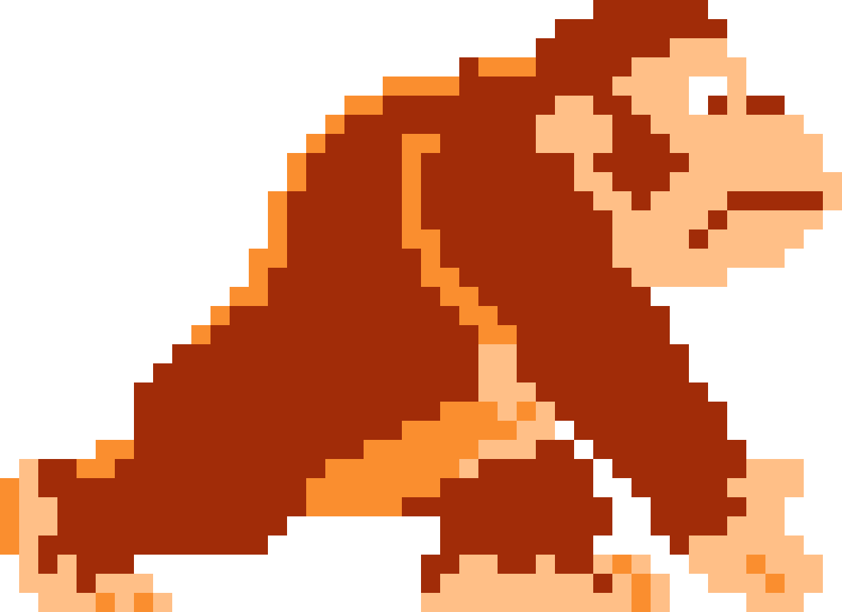 Donkey Kong Pixel Art PNG