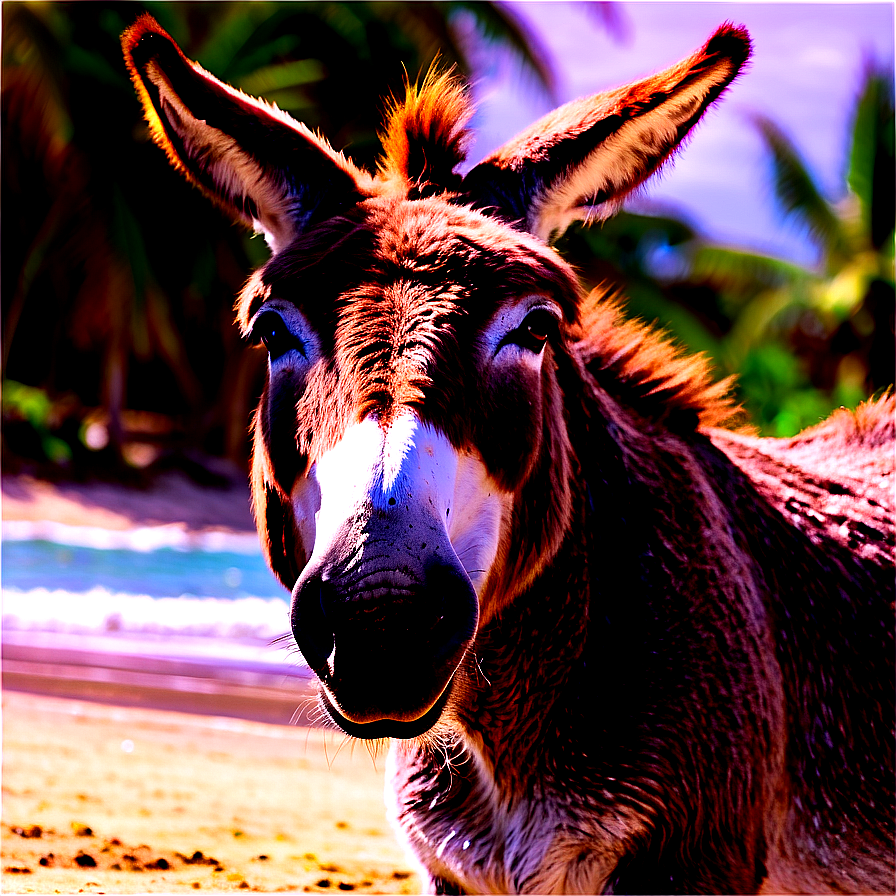 Donkey On The Beach Png 05232024 PNG