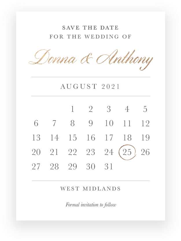 Donnaand Anthony Wedding Savethe Date August2021 PNG