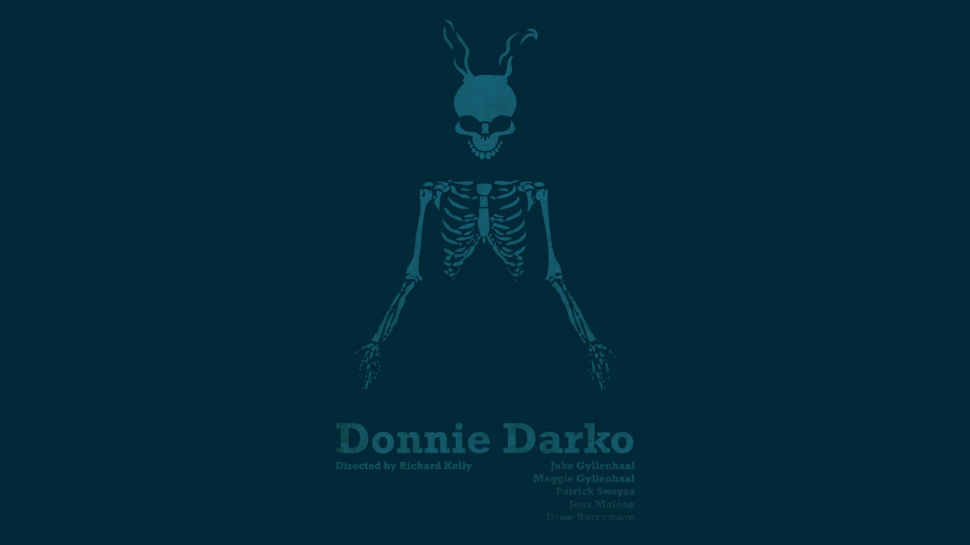 Donnie Darko Skelet på grøn rumscene Tapet Wallpaper