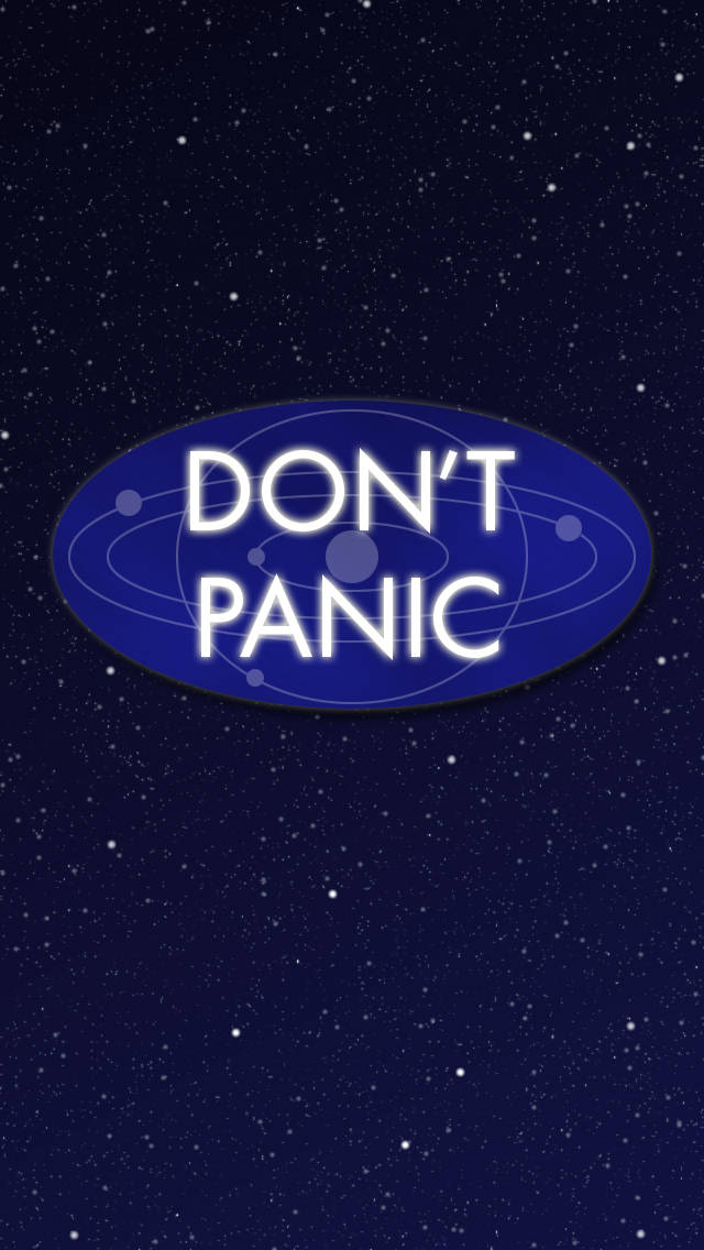 Don’t Panic Blue Starry Background Wallpaper