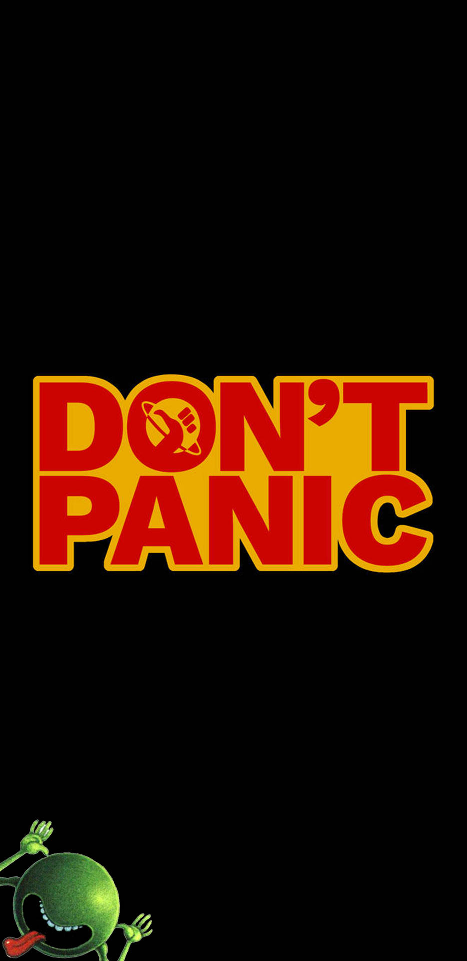 Don’t Panic Hitchhiker’s Guide Black Wallpaper