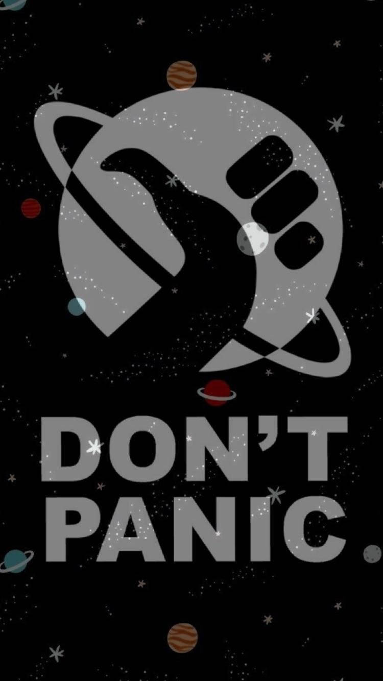Download Don't Panic Hitchhiker's Guide Logo Wallpaper 