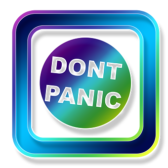 Dont Panic Icon Neon Effect PNG