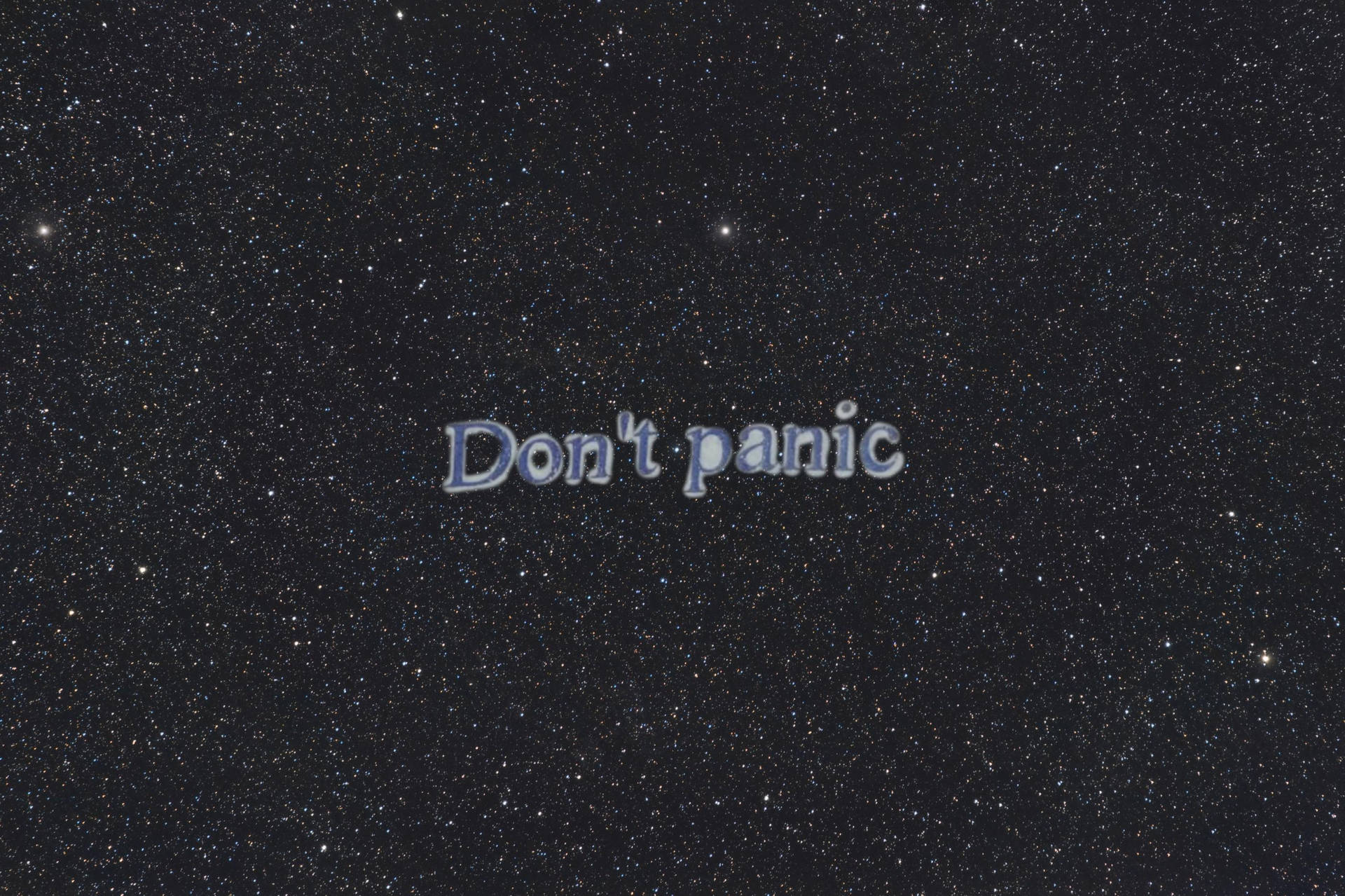 Don’t Panic Starry Background Wallpaper
