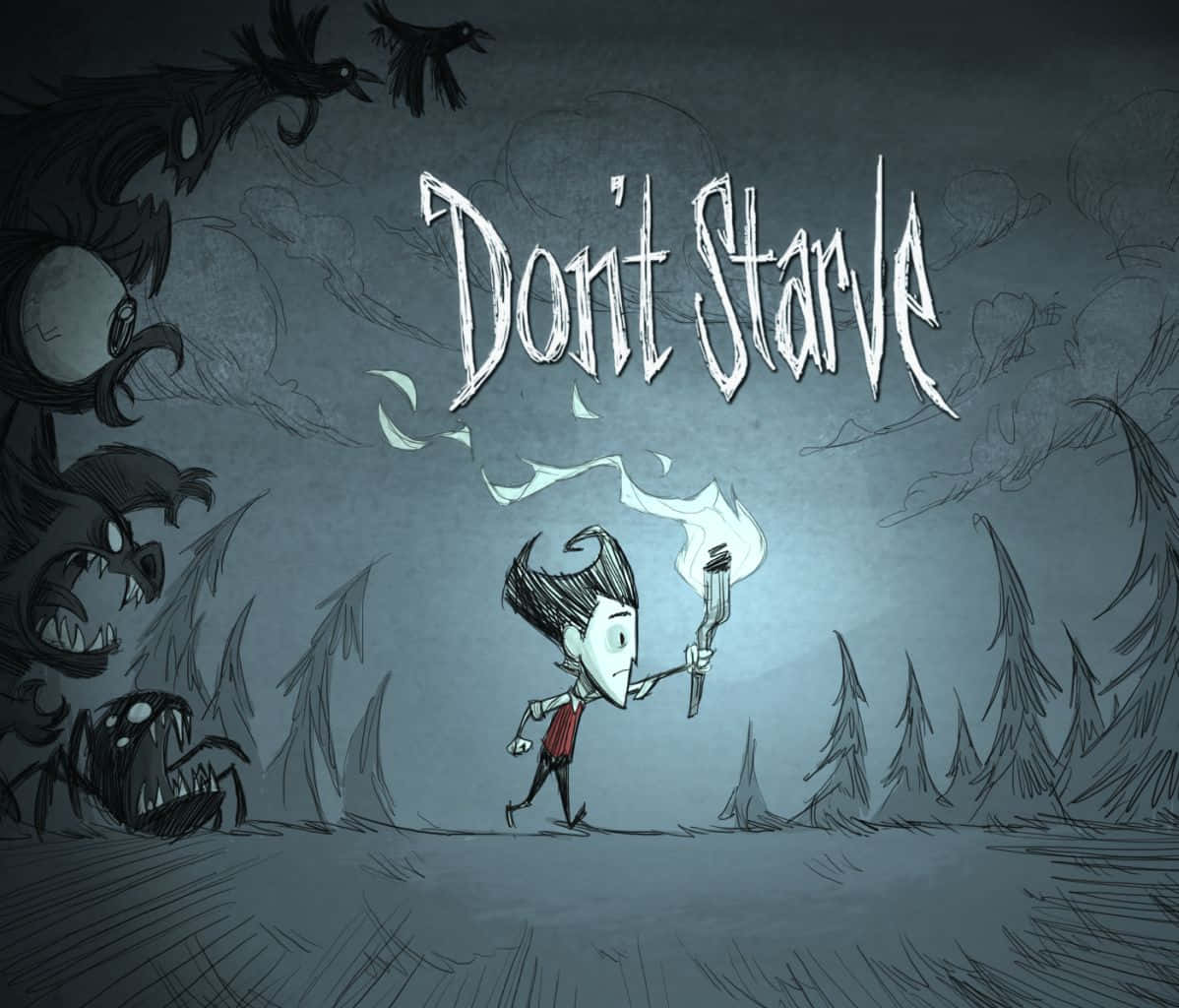 Don't Stare Is A Video Game With A Character Holding A Torch Wallpaper