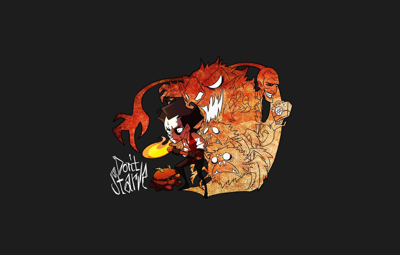 A Black And Red T - Shirt With A Cartoon Character On It Wallpaper