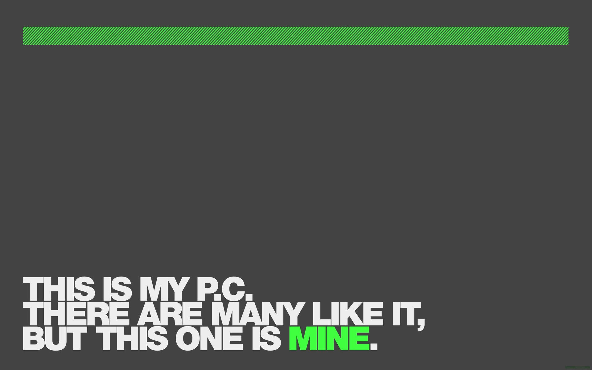 Don't Touch My Computer Green Minimalist Wallpaper