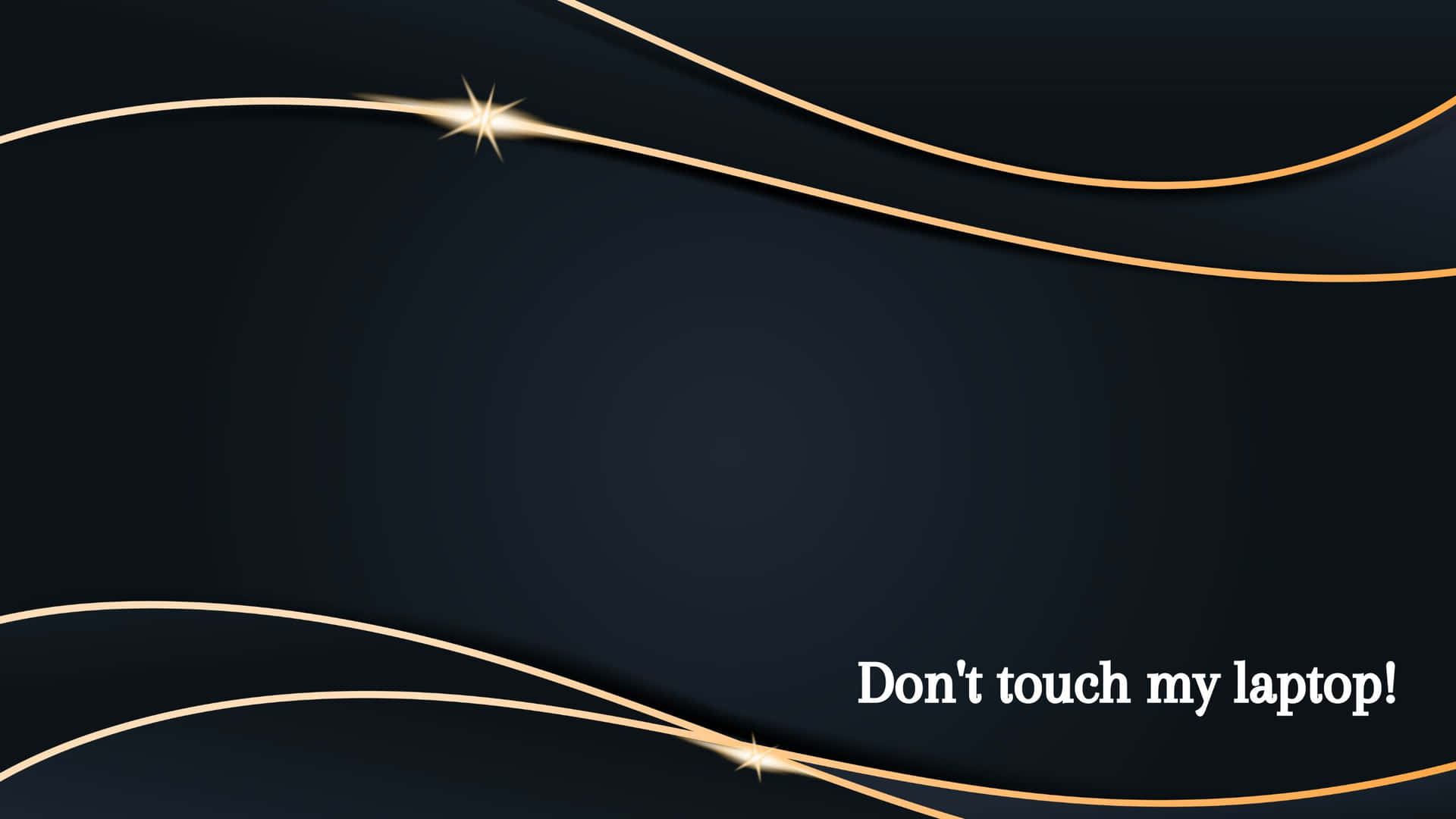 Don't Touch My Laptop Gold Wavy Lines Wallpaper