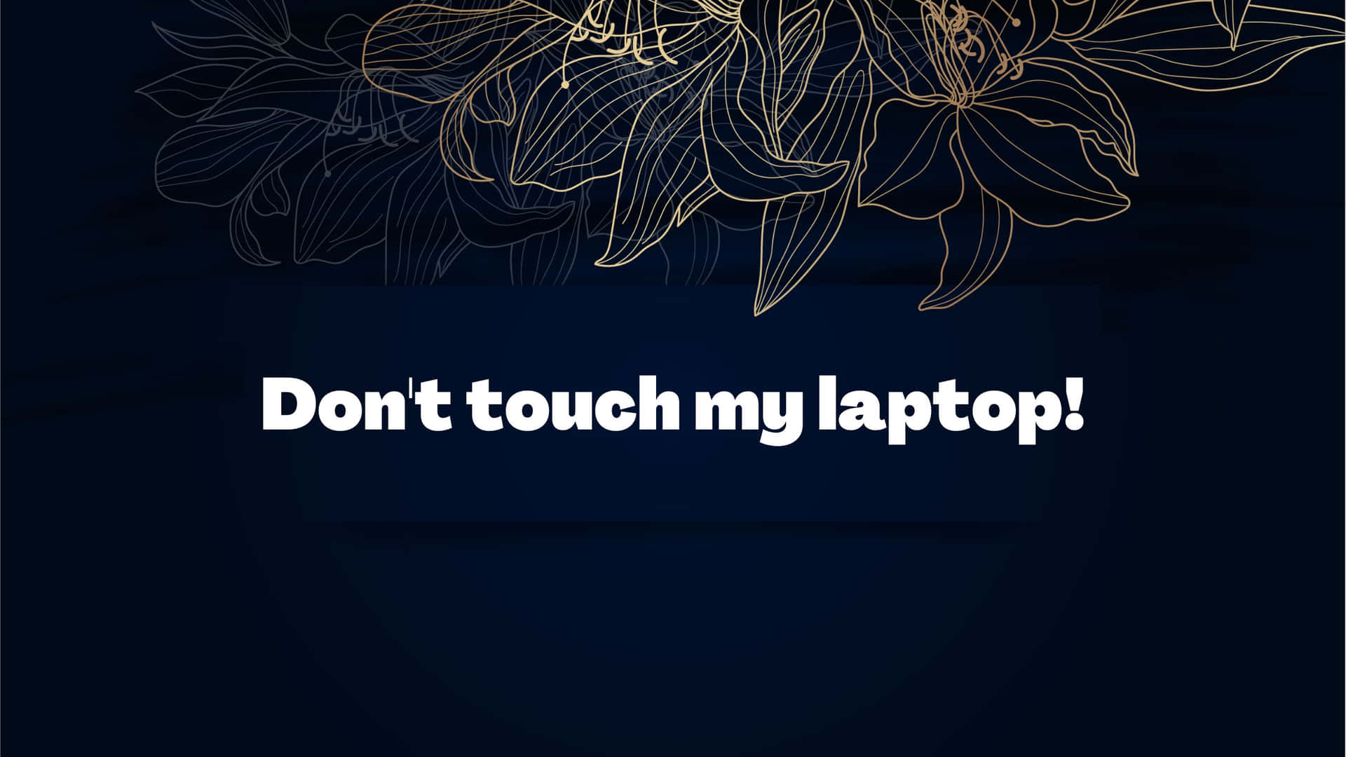 Don't Touch My Laptop With Flowers Line Drawing Wallpaper