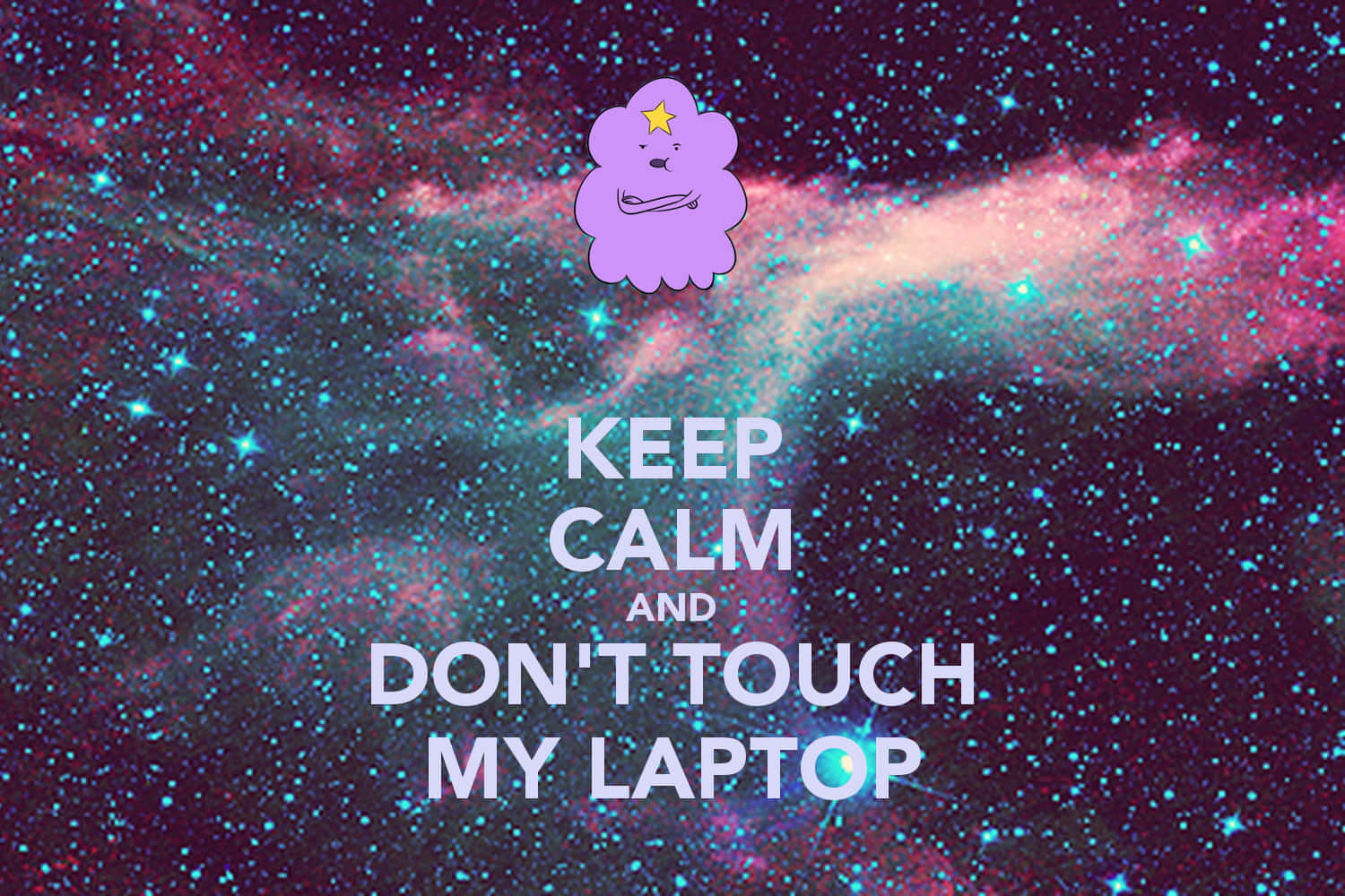 Lumpy Space Princess Don't Touch My Laptop Wallpaper