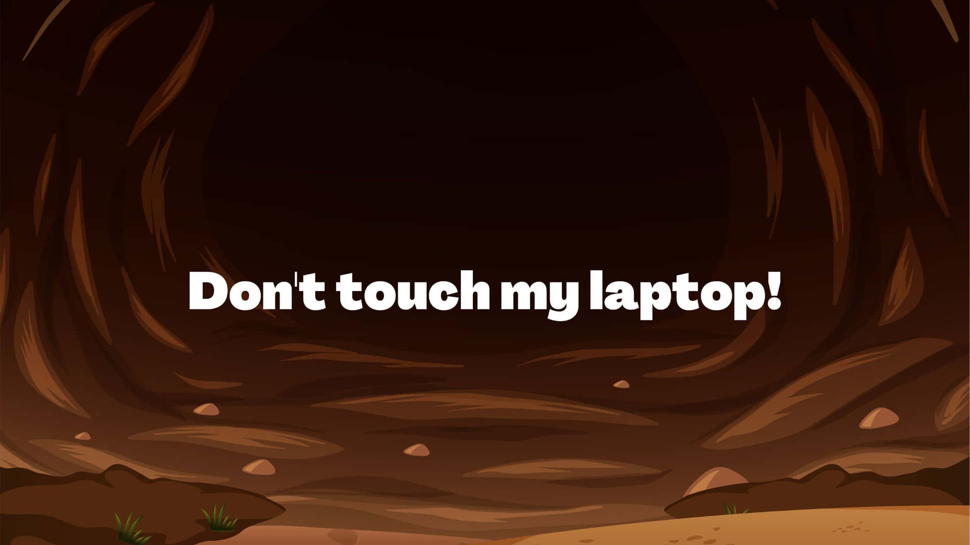 Don't Touch My Laptop Digital Painting Of Cave Wallpaper