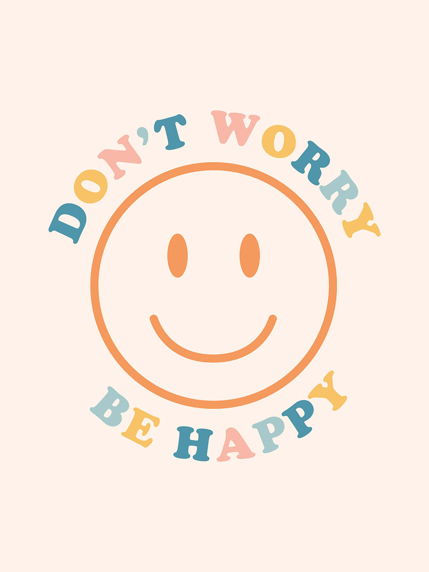 Dont Worry Be Happy Smiley Graphic Wallpaper