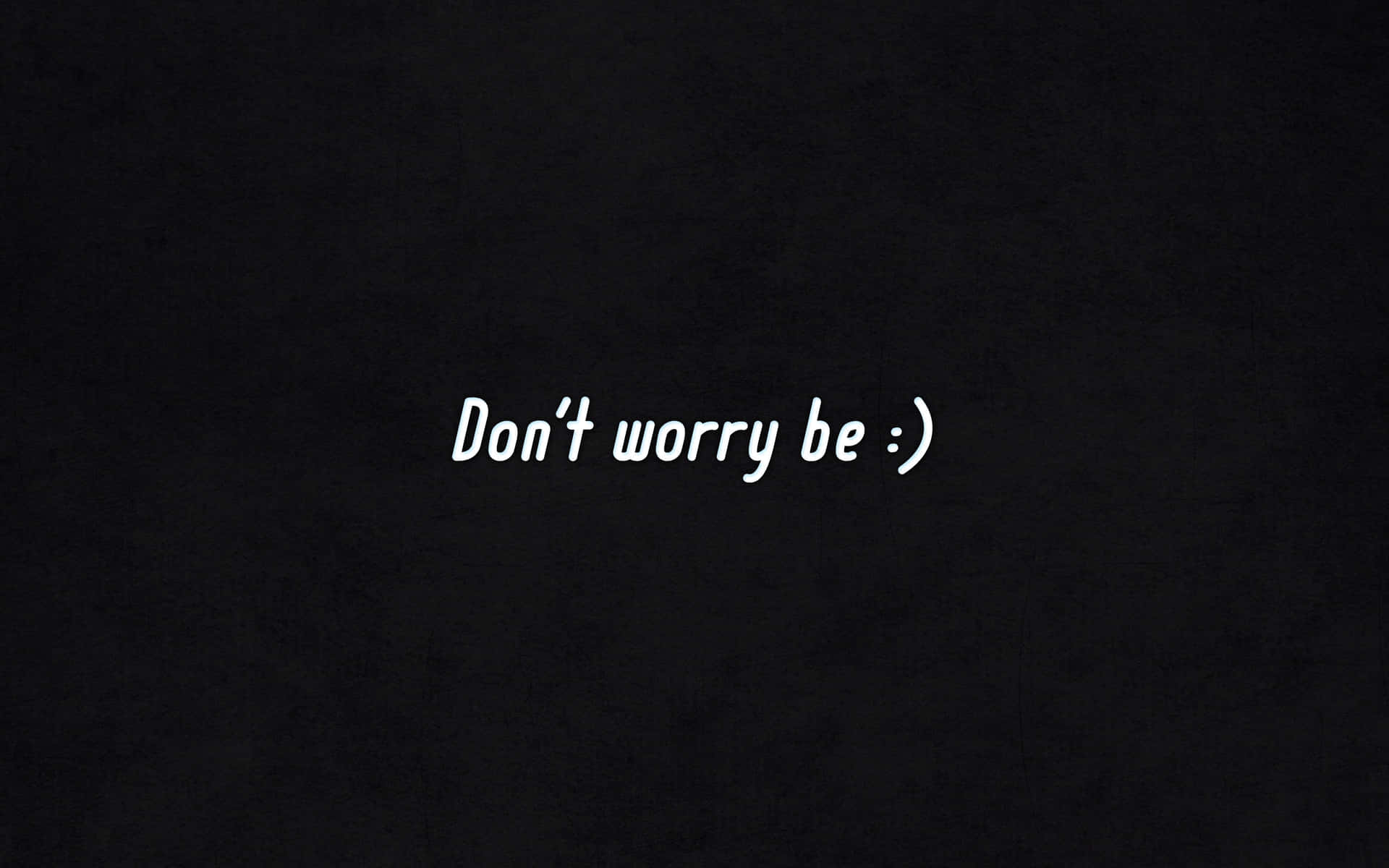 Don't Worry Be - A Black Background With White Text Wallpaper