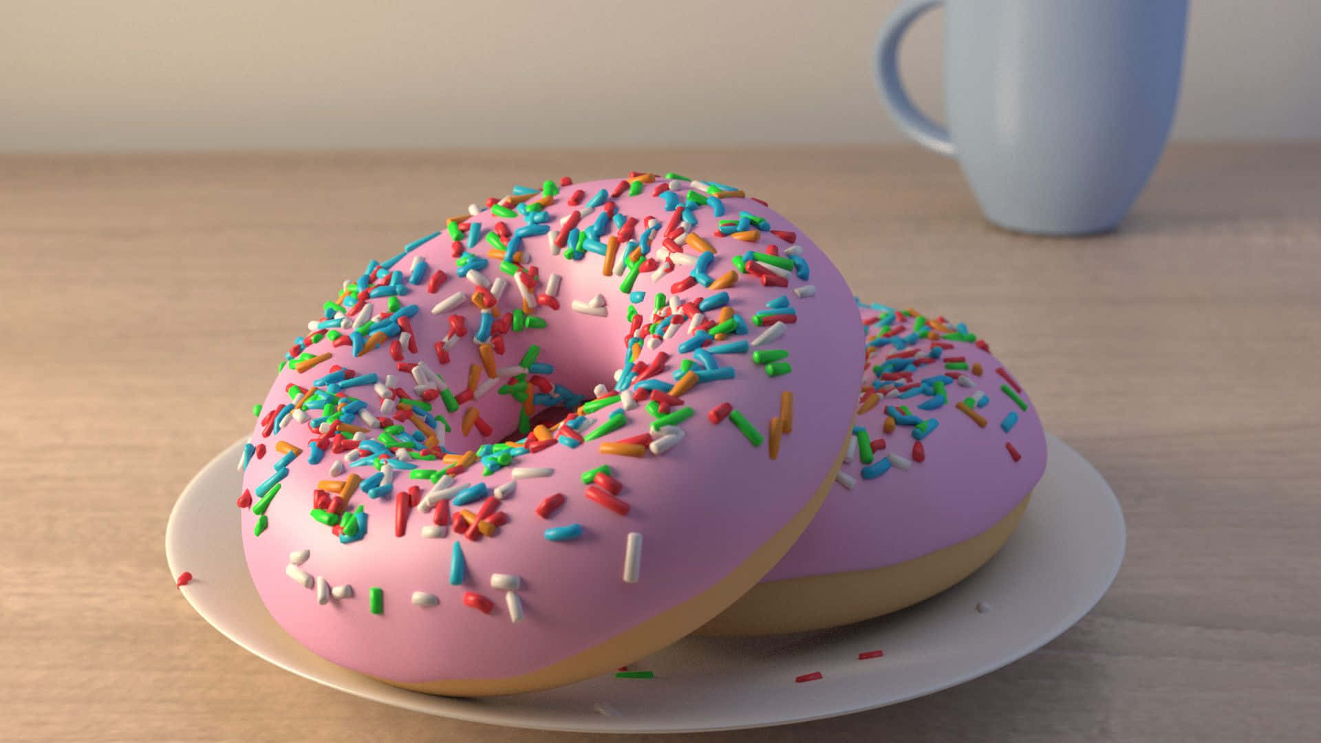 Billedeen Bunke Nyligt Bagte Donuts