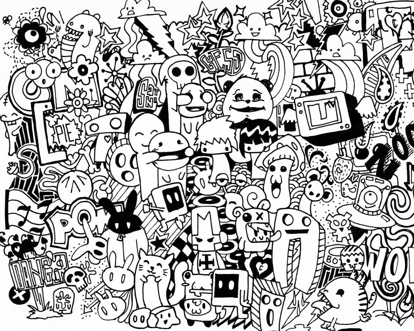 Download Doodle 1366 X 1092 Picture | Wallpapers.com