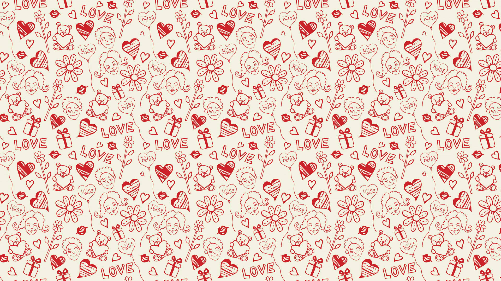 Doodle Art Love Heart Wallpaper