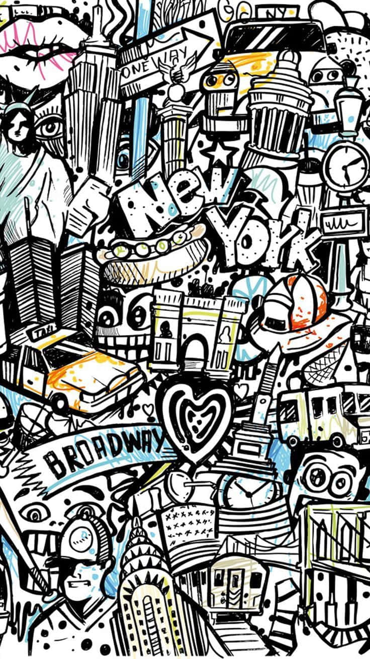 A Doodled Background With Many Different Objects