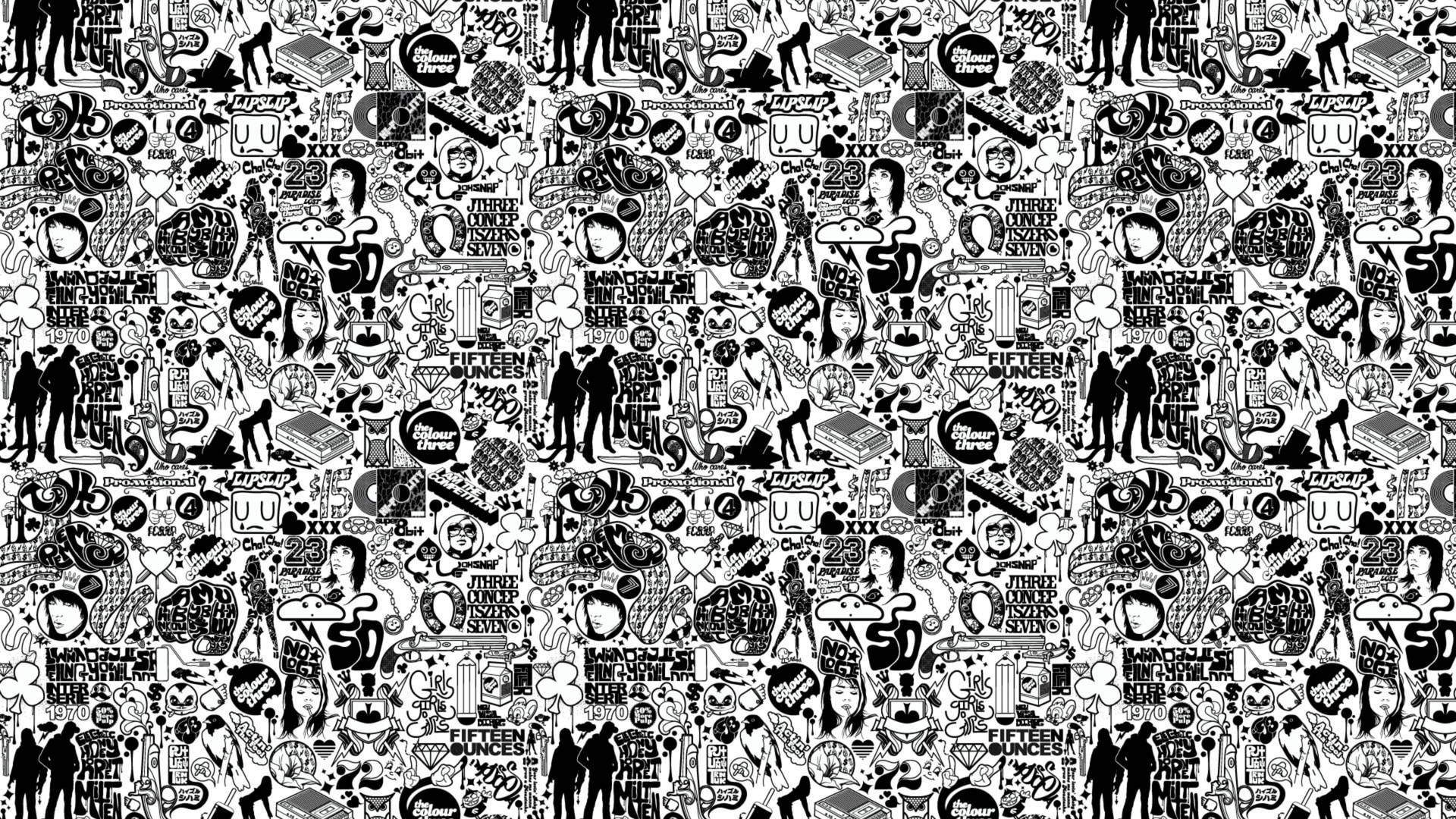 Download Doodle Comics Black And White Wallpaper 