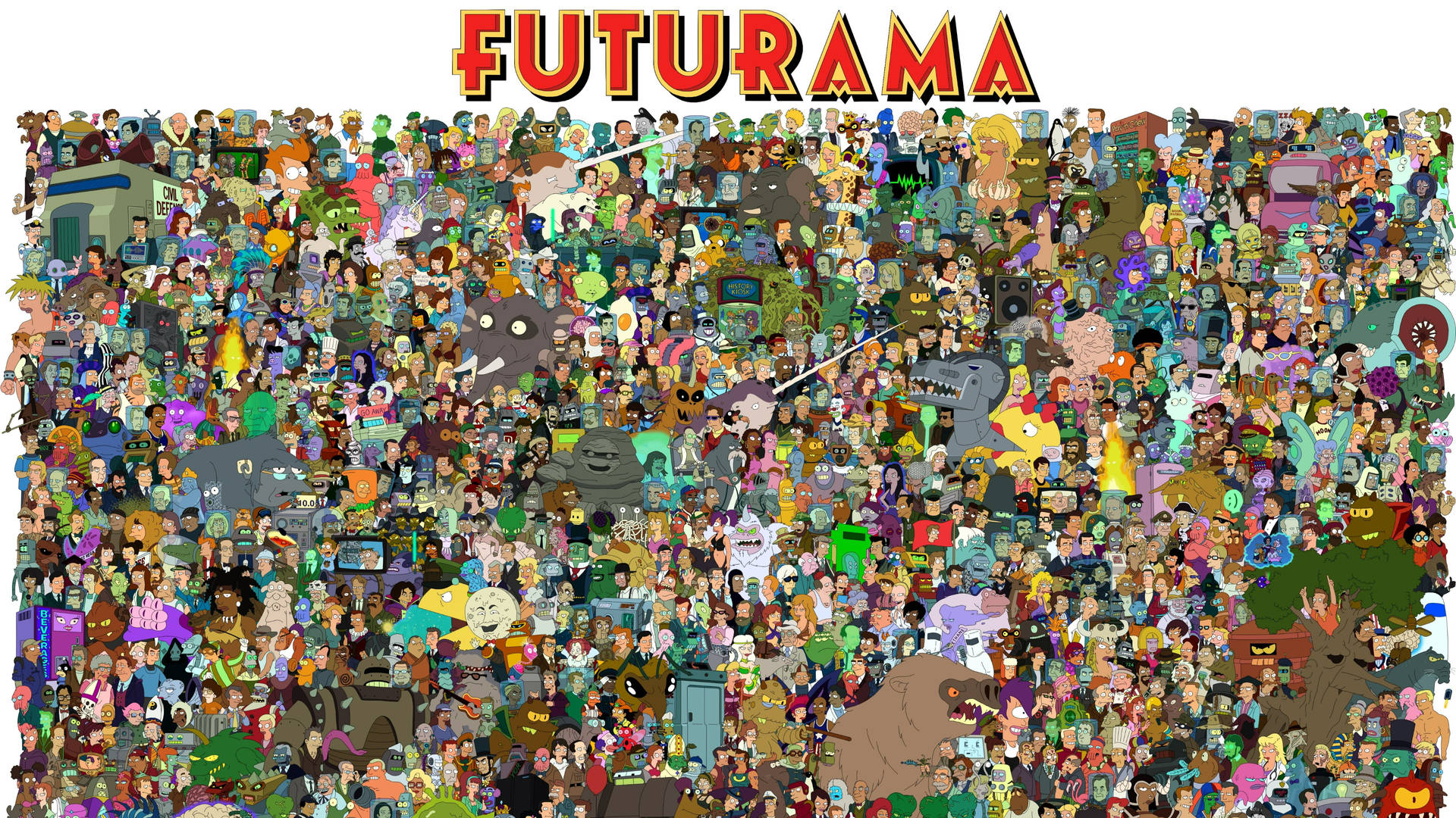 Doodle Futurama Cartoon Wallpaper