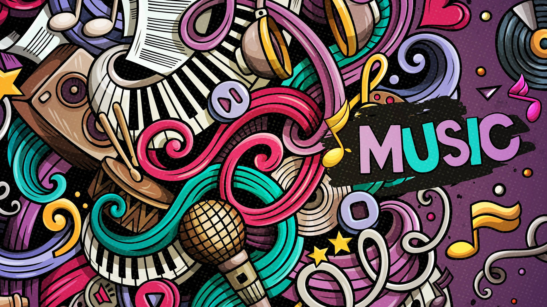 Doodle Music Tema Wallpaper