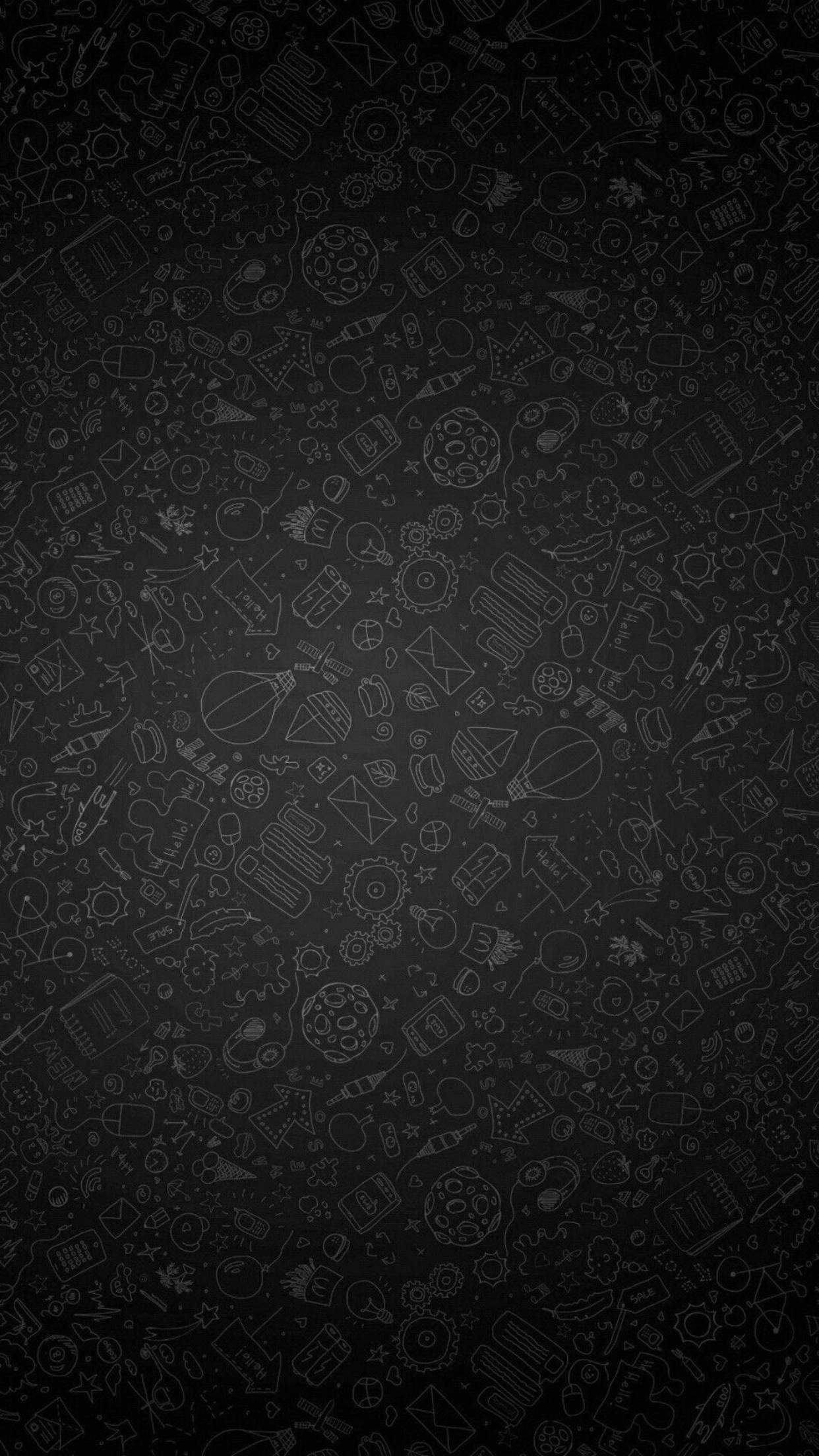 Doodles On Black iPhone 6 Plus Wallpaper