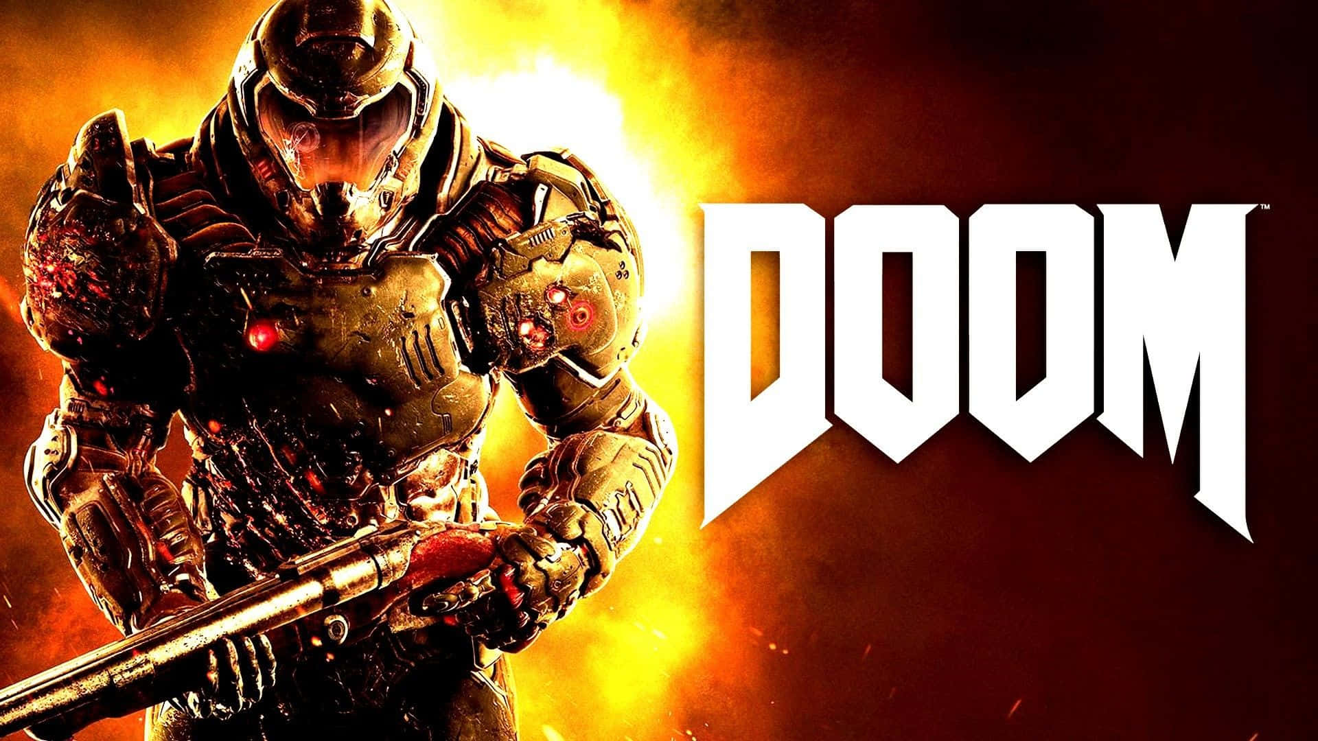 Denne baggrund afspejler Doom PC-spillet, der kan downloades. Wallpaper