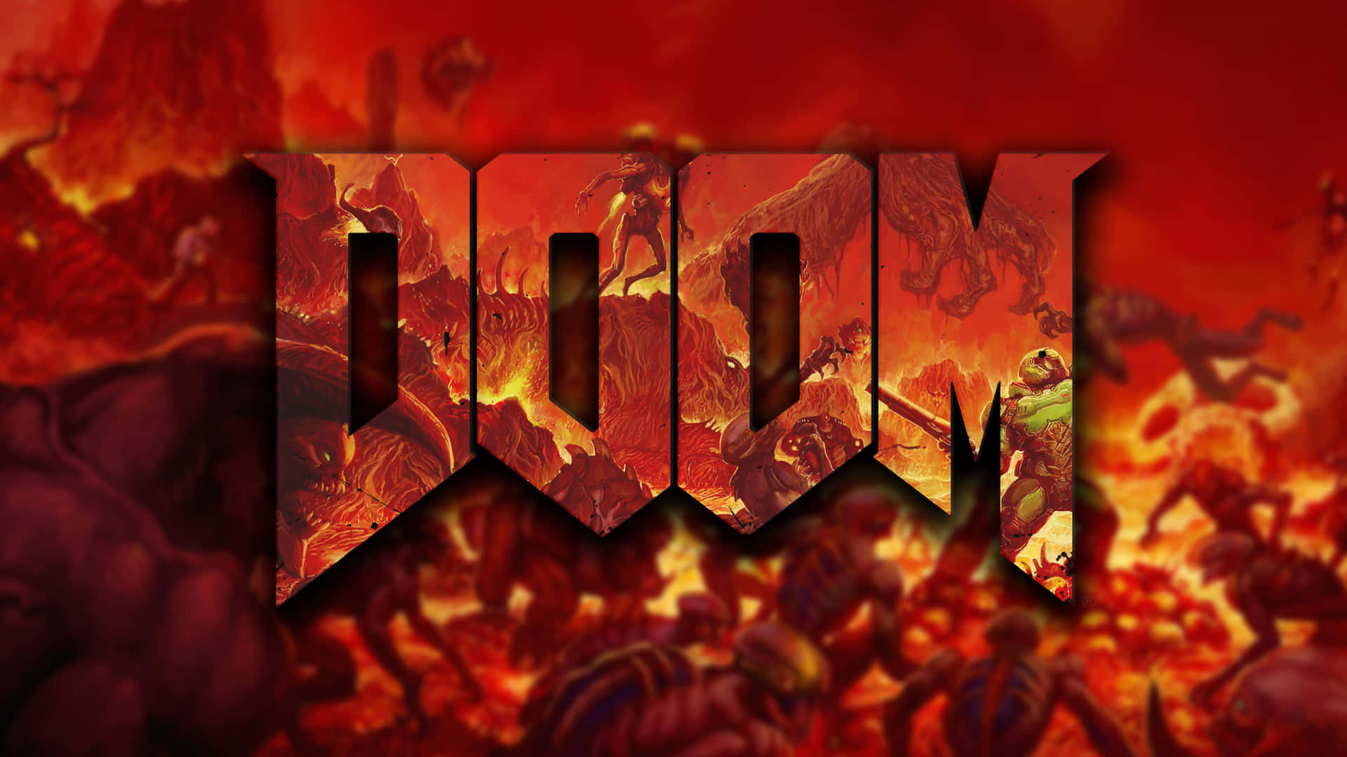 Battle your way through hordes of enemy forces in Doom 2016! Wallpaper