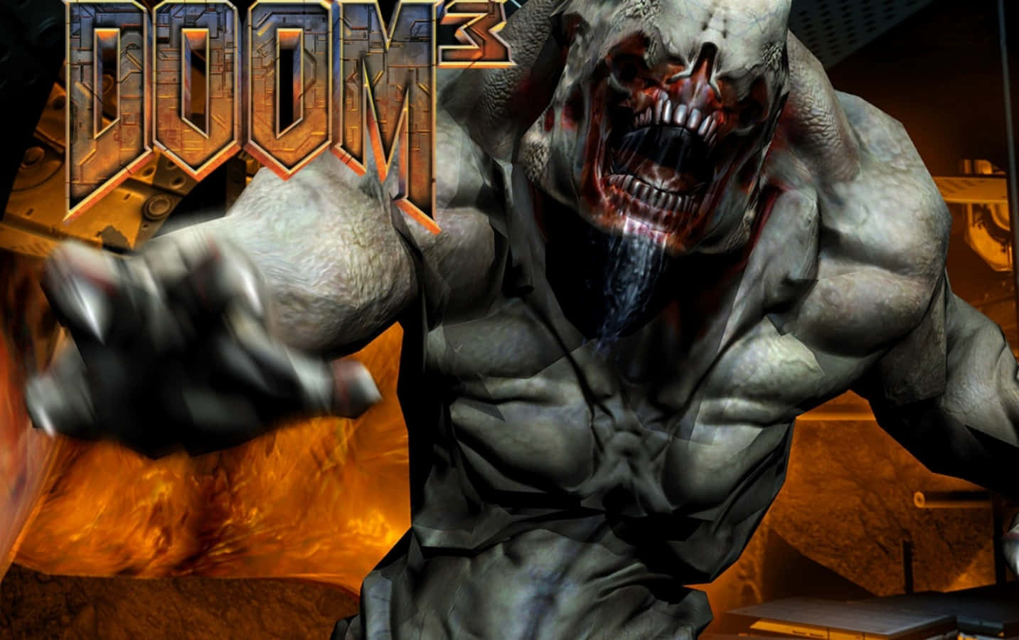 Slås igennem helvedes kræfter i Doom 3. Wallpaper