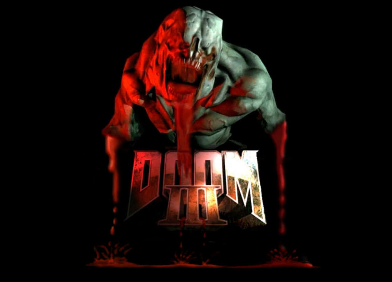 Doom Iii - A Bloody Monster With A Bloody Face Wallpaper
