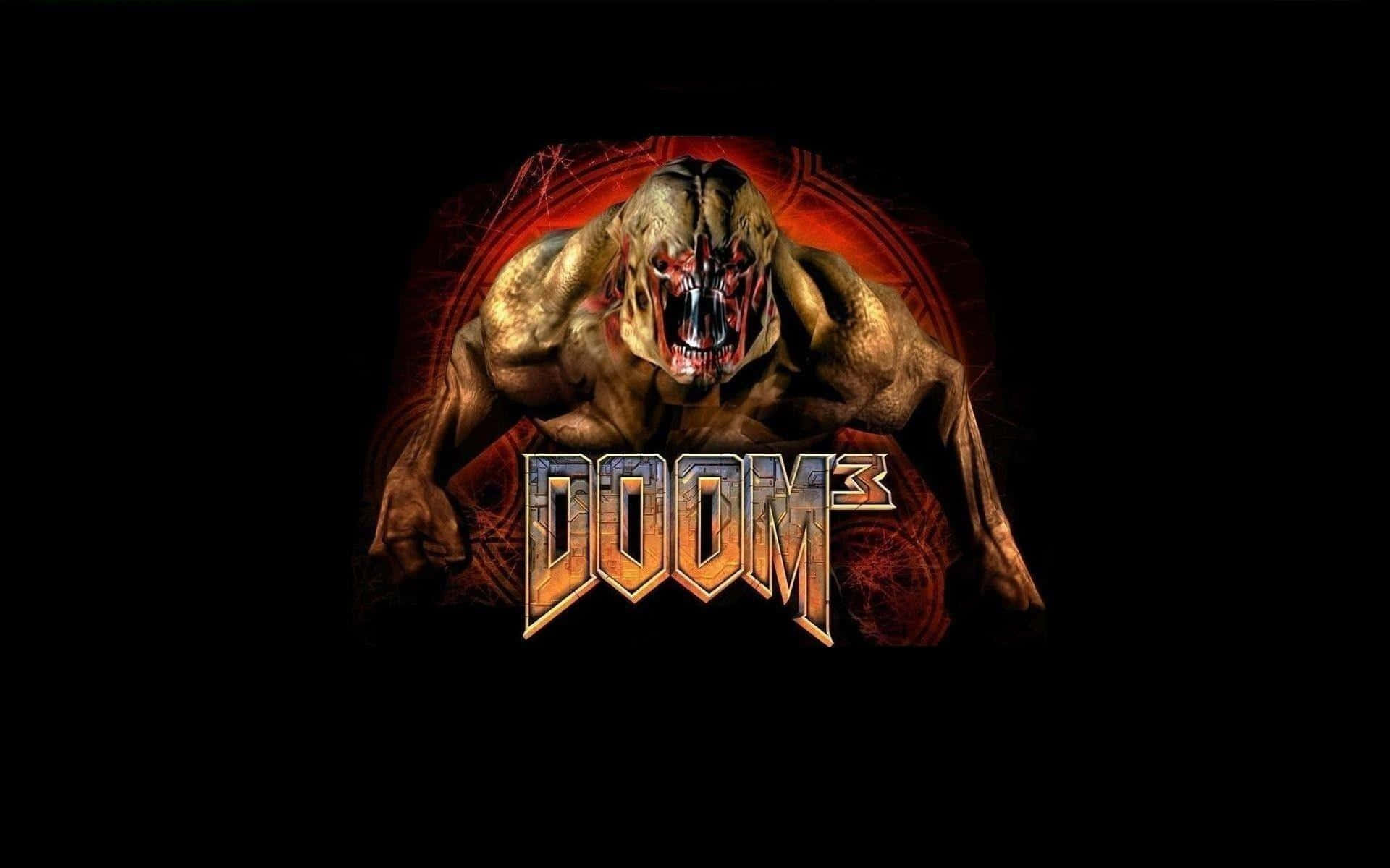 Bliv med i kampen i Doom 3. Wallpaper