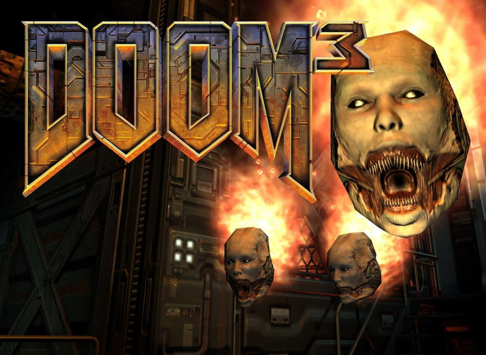 Almasperdidas Doom 3 Cabezas Flotantes Fondo de pantalla