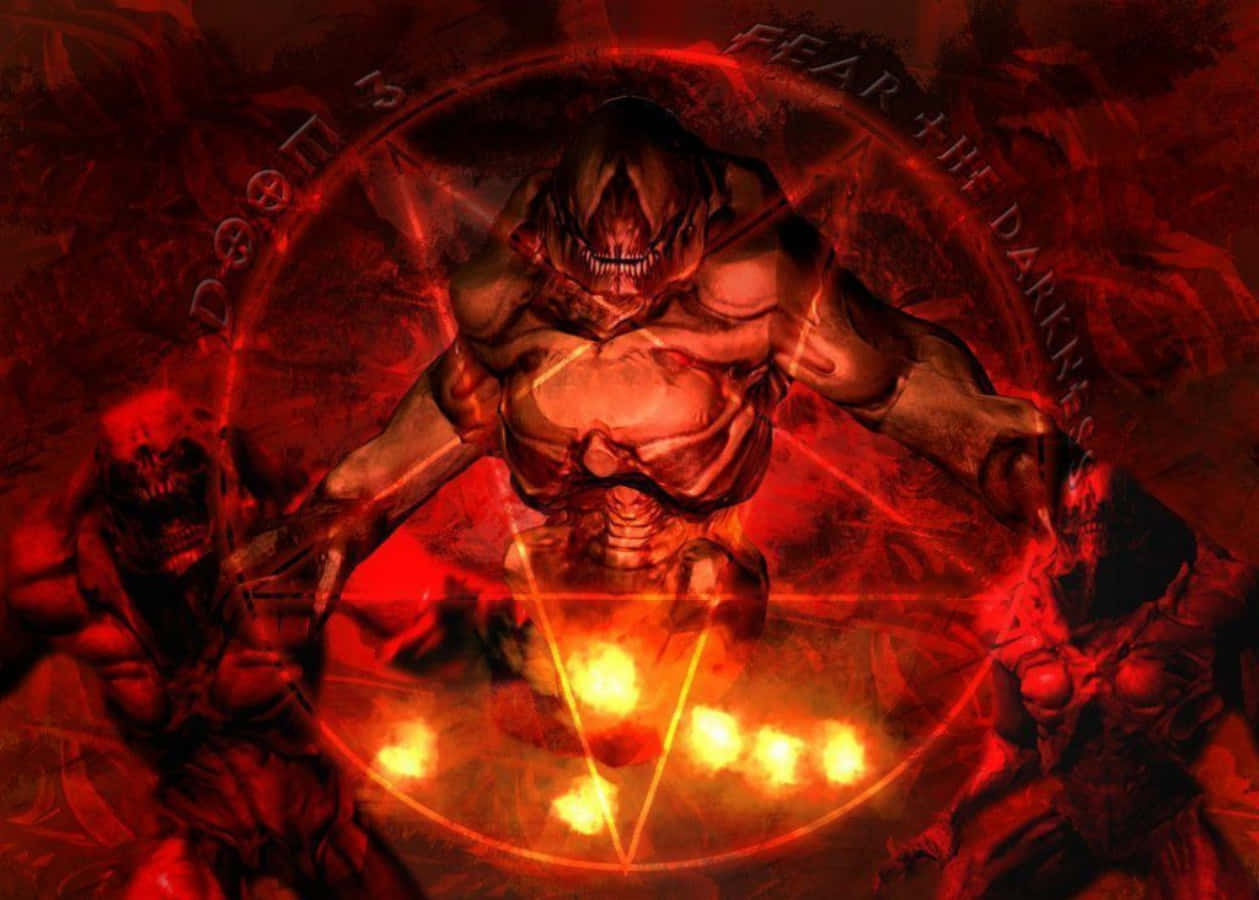 A Demon With A Red Flame In The Background Wallpaper