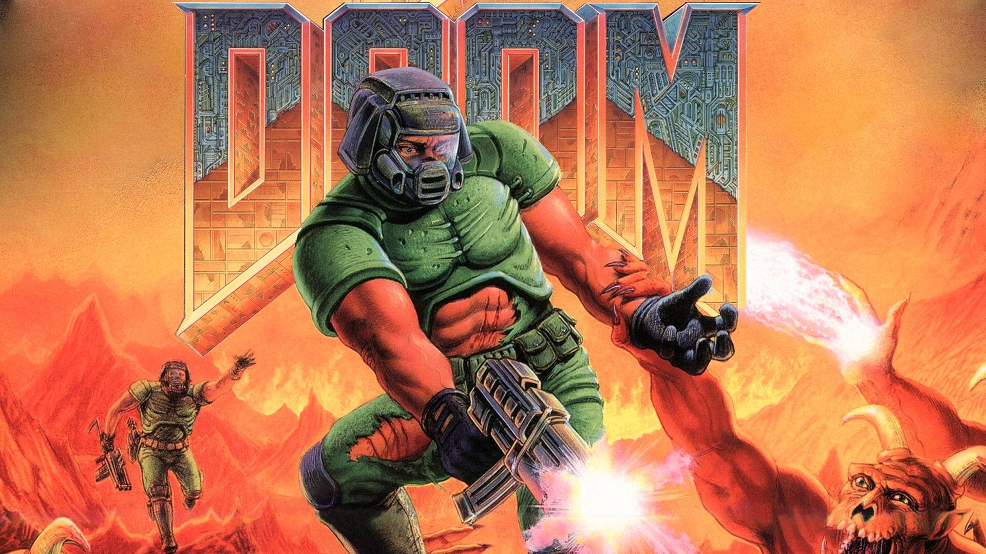 Doom 4K spilplakat tapet. Wallpaper