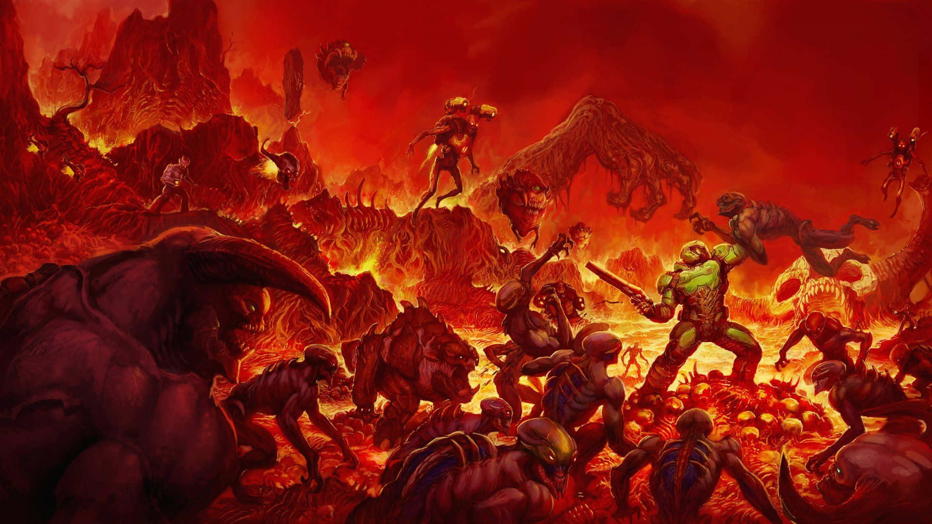 Intense Battle Scene from Doom Eternal