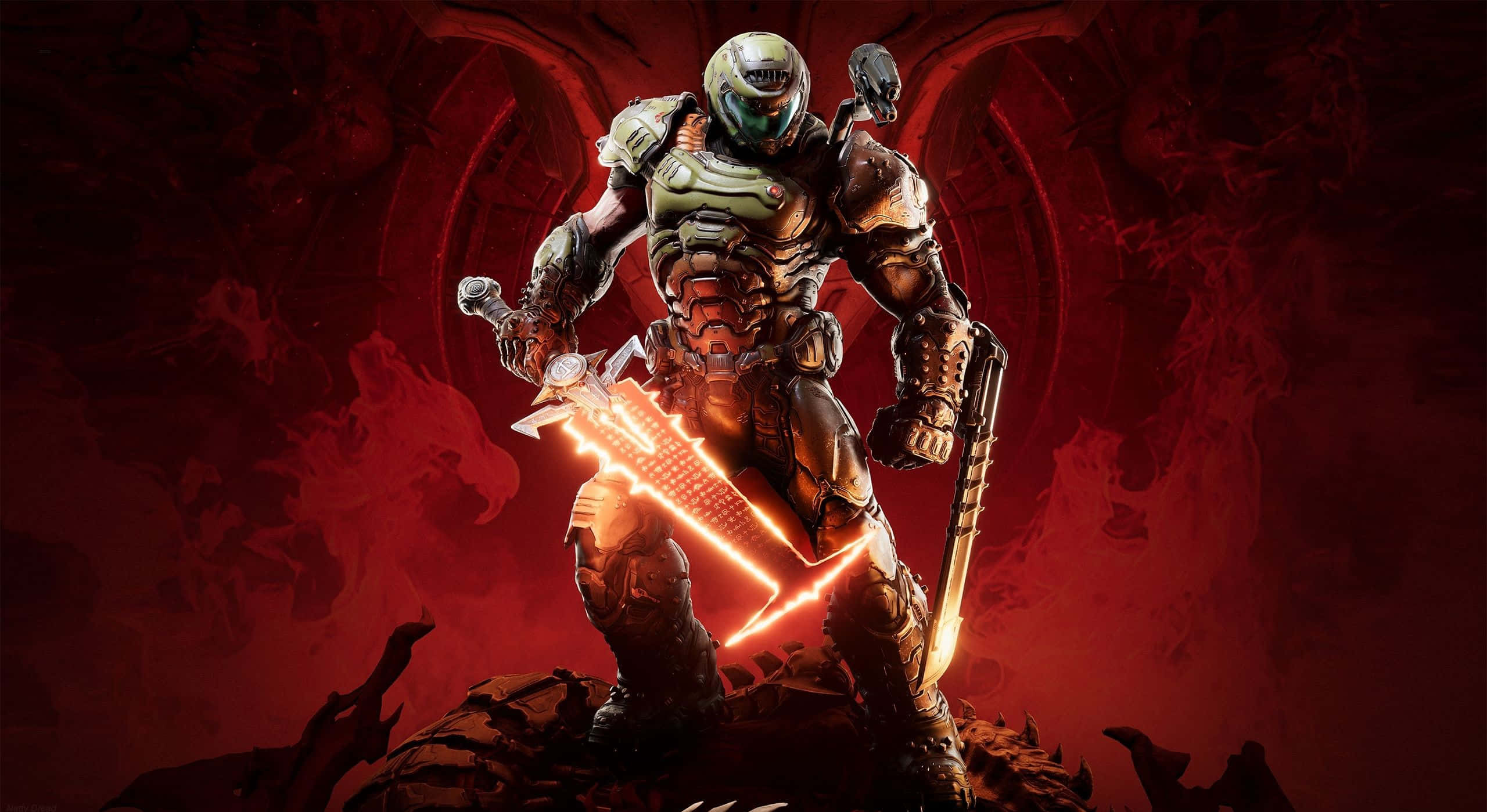 The Enraged Doom Slayer Confronts the Forces of Hell in Doom Eternal