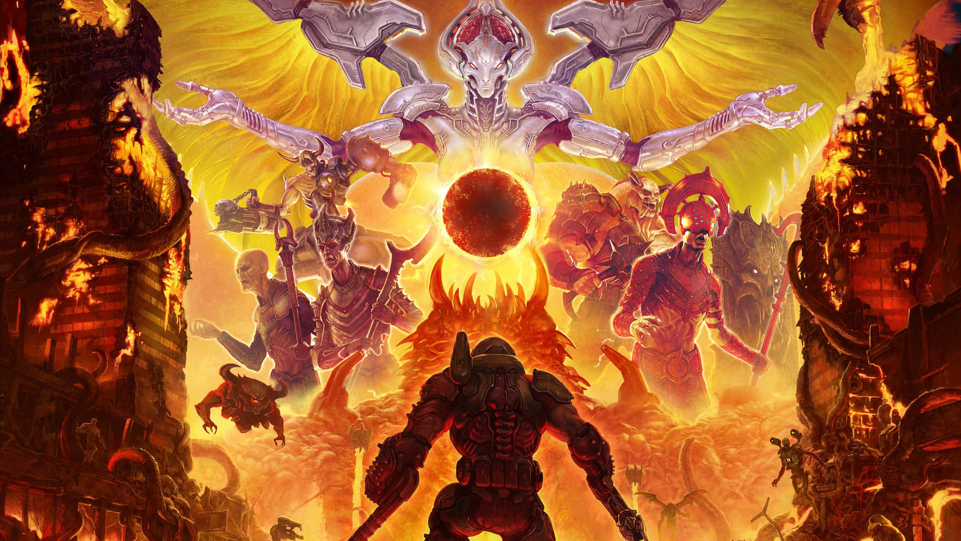 Doom Eternal 4K Khan Maykr In Hell Wallpaper