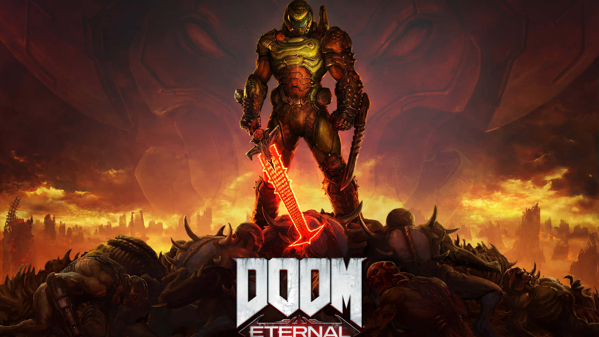 !Forbered dig til at bekæmpe den ultimative kamp i Doom Eternal i forbløffende 4K opløsning! Wallpaper