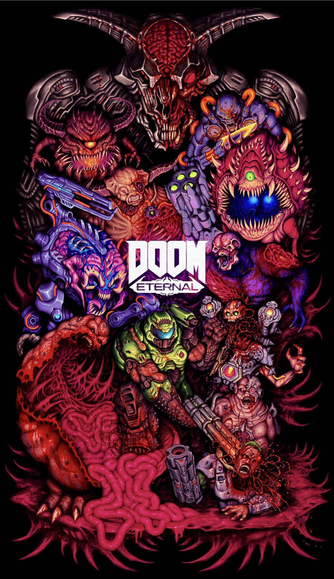 Prepare to face total destruction - Doom Eternal on Iphone Wallpaper