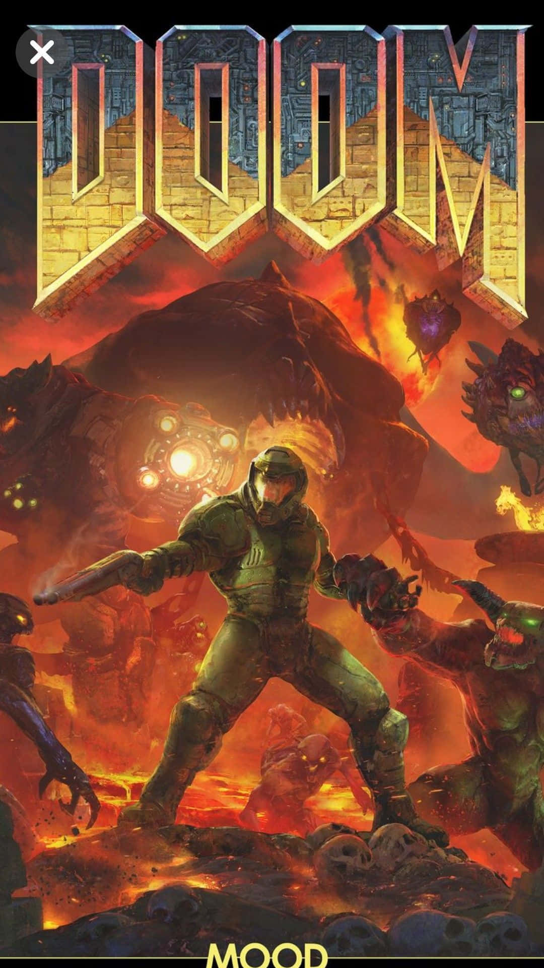Join the Crusade Against Evil with DOOM Eternal on iPhone Wallpaper