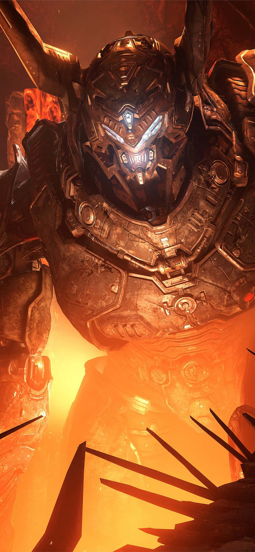 Experience the gruesome world of Doom Eternal on your Iphone Wallpaper