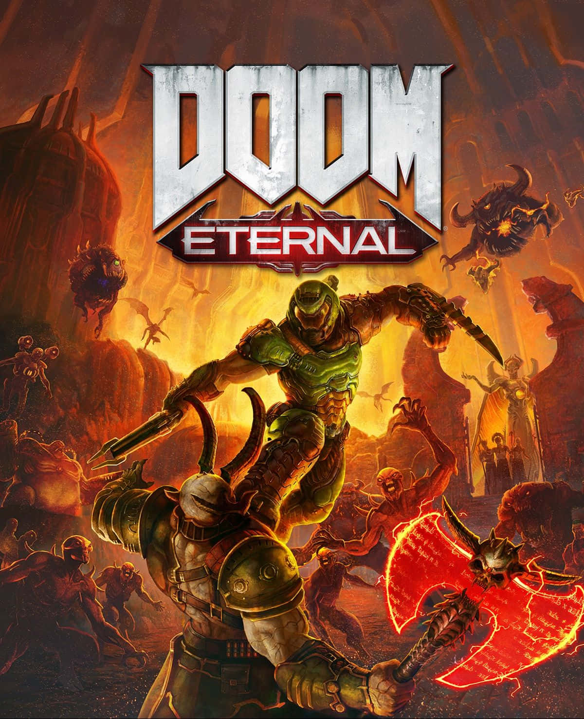 Kæmp mod dæmonerne fra helvede med Doom Eternal på din iPhone. Wallpaper