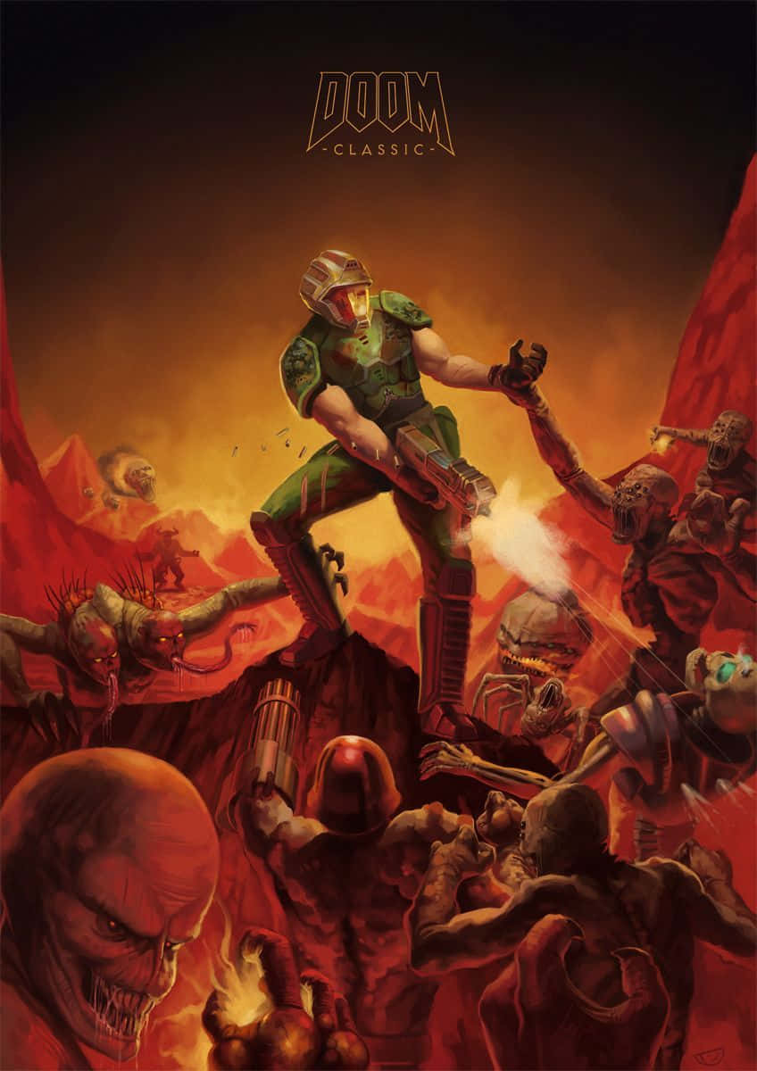 Slay the Hellish hordes in Doom Eternal on your iPhone! Wallpaper
