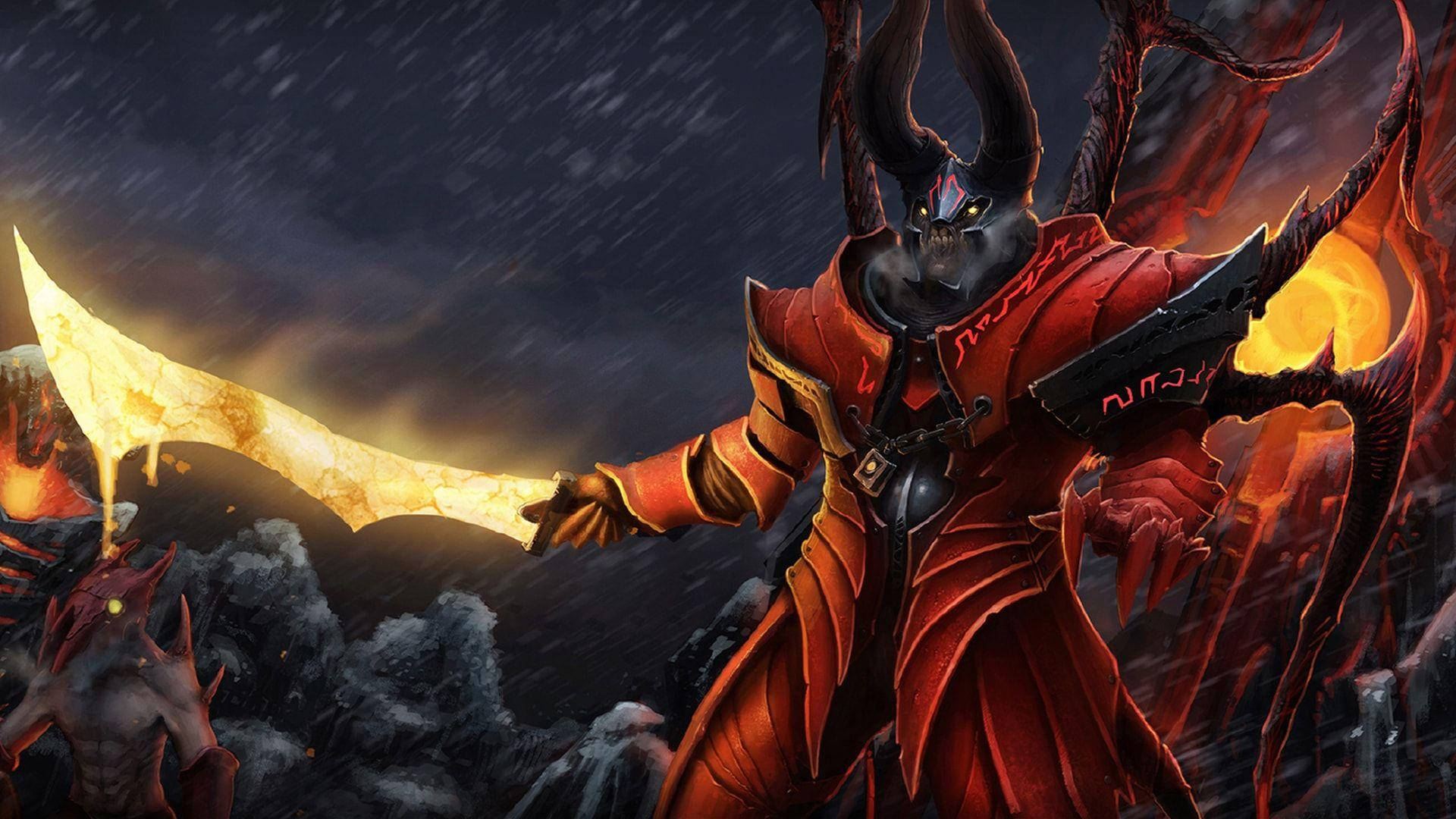 Doom Hd Emperor In Red Armour Wallpaper