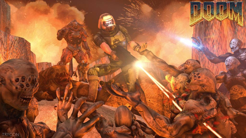 Doom Hd Marine And Hell Knights Wallpaper