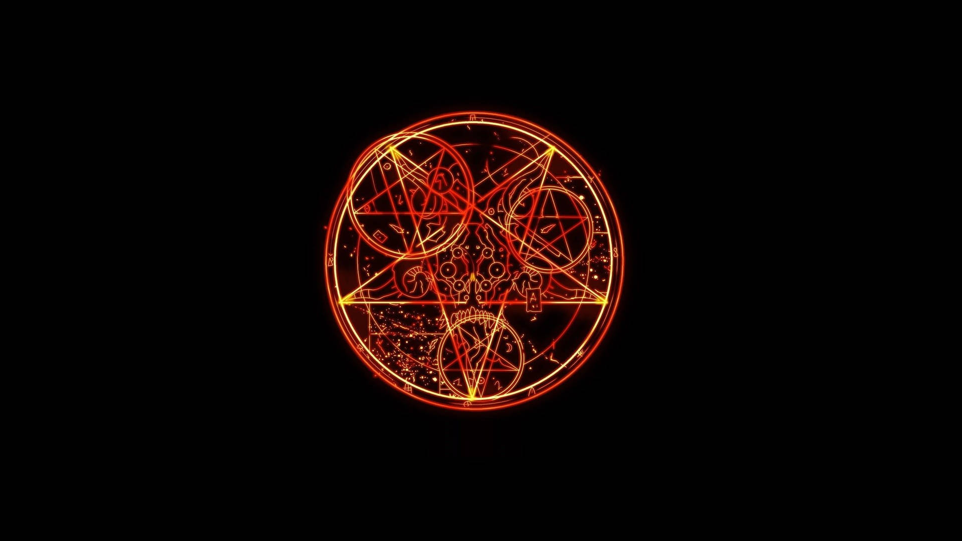 Doom Pentagram In Red Circle Wallpaper