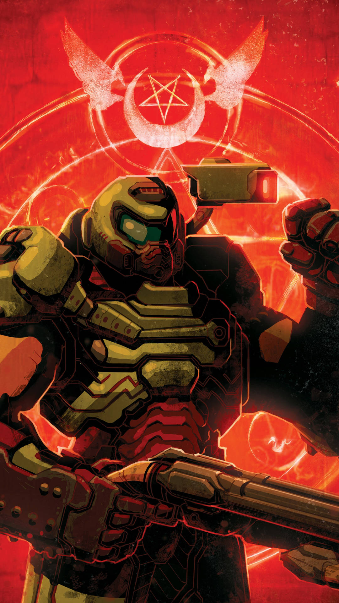 Enjoy a seamless gaming experience with the Doom Phone Wallpaper