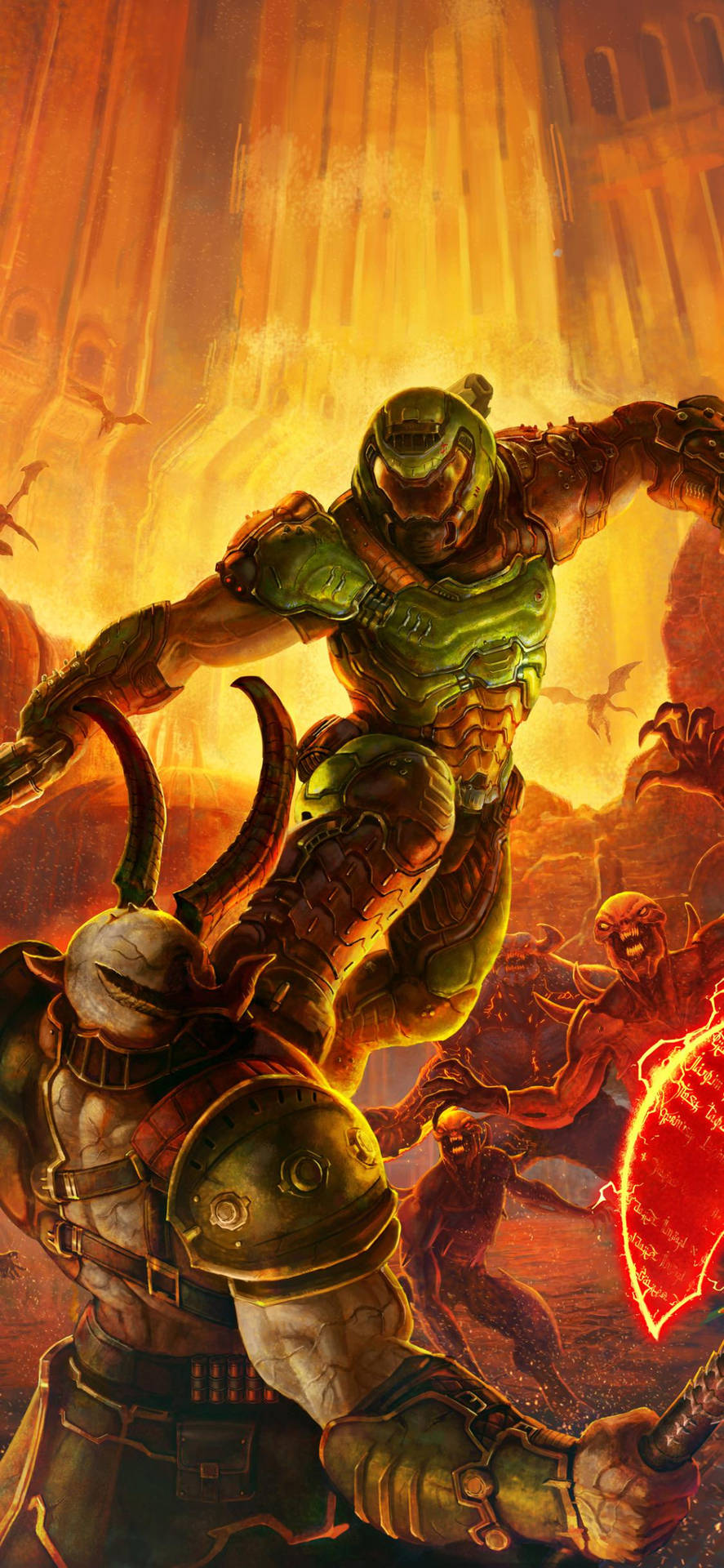 Machensie Sich Bereit Für Das Ultimative Gaming-erlebnis Mit Doom Phone Wallpaper