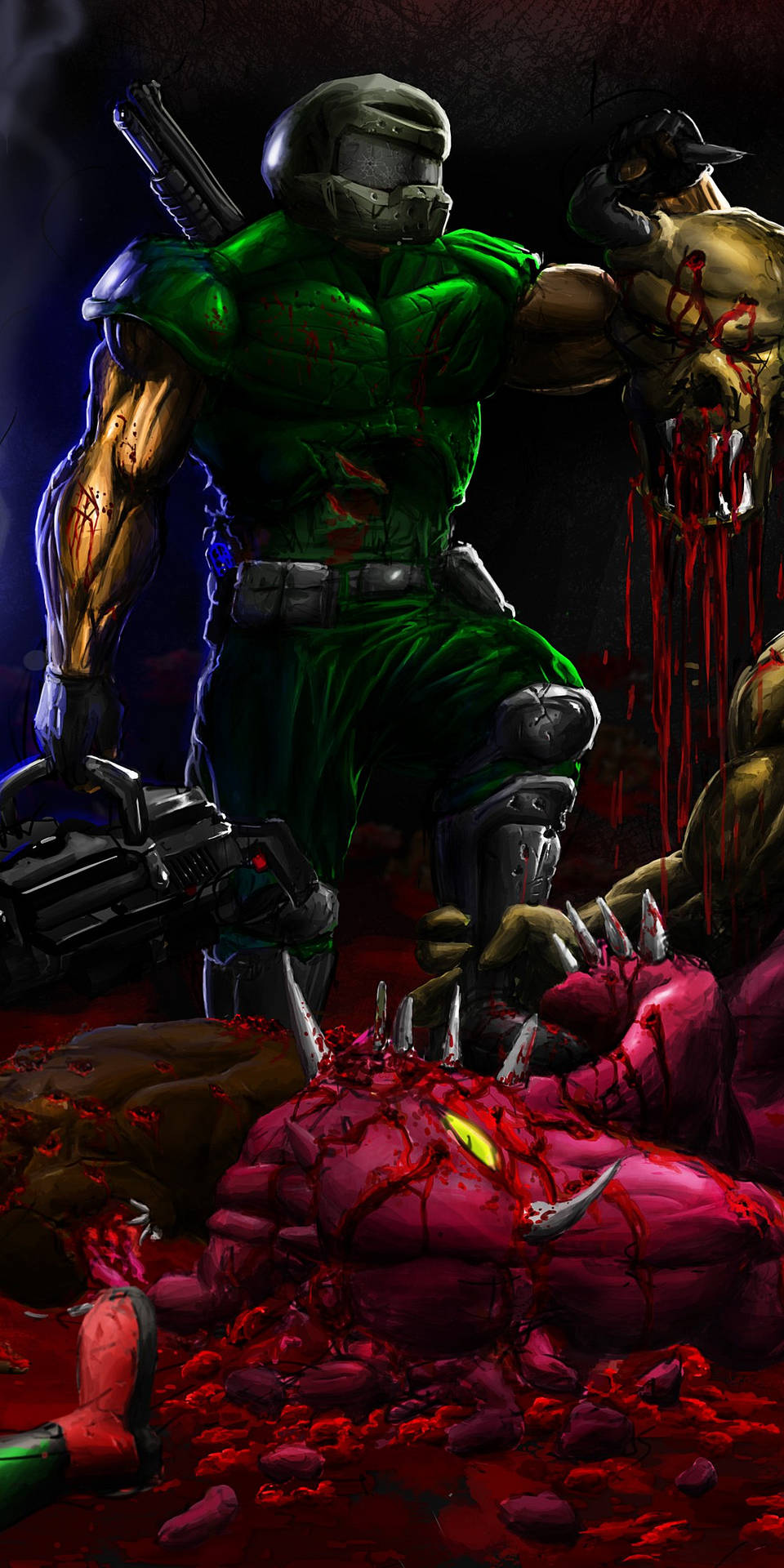 Slayer With Demon's Head Doom Phone Wallpaper