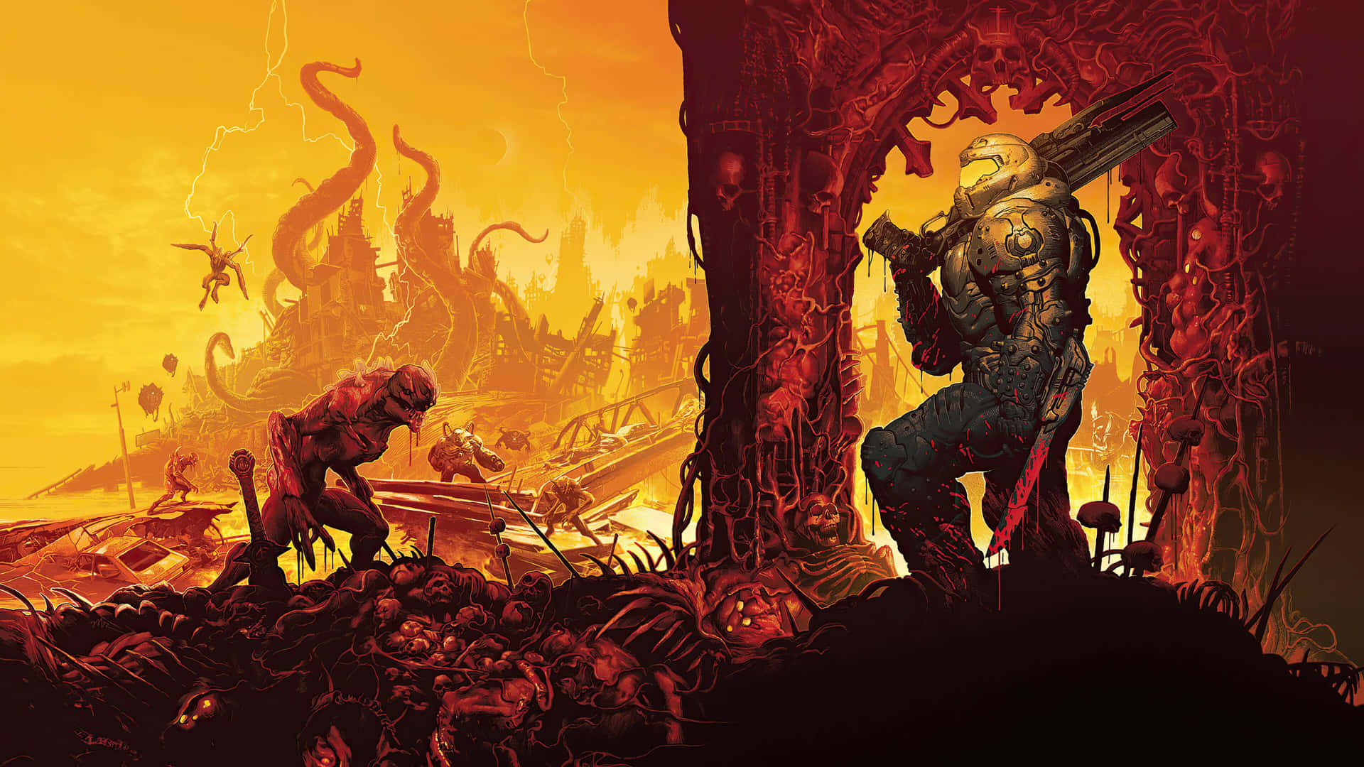 Betretedas Dunkle Labyrinth Von Doom Als Der Slayer Wallpaper